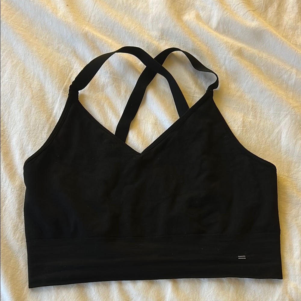Black Sports Bra Criss-Cross Back